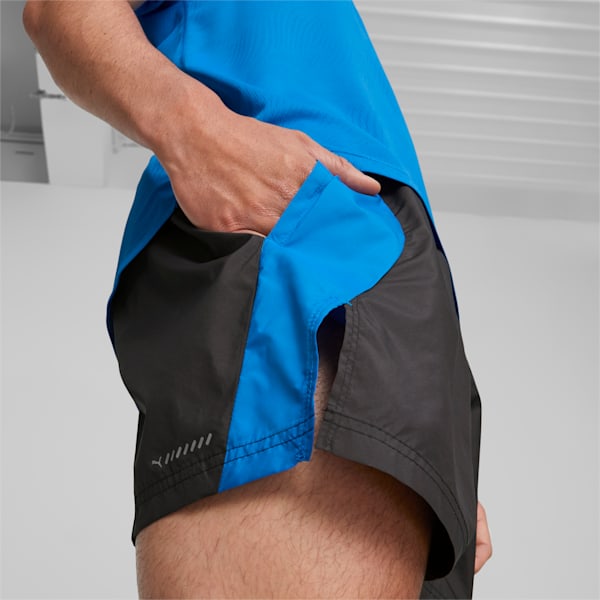 Shorts para correr tejidos de 12.7 cm para hombre, PUMA Black-Ultra Blue, extralarge